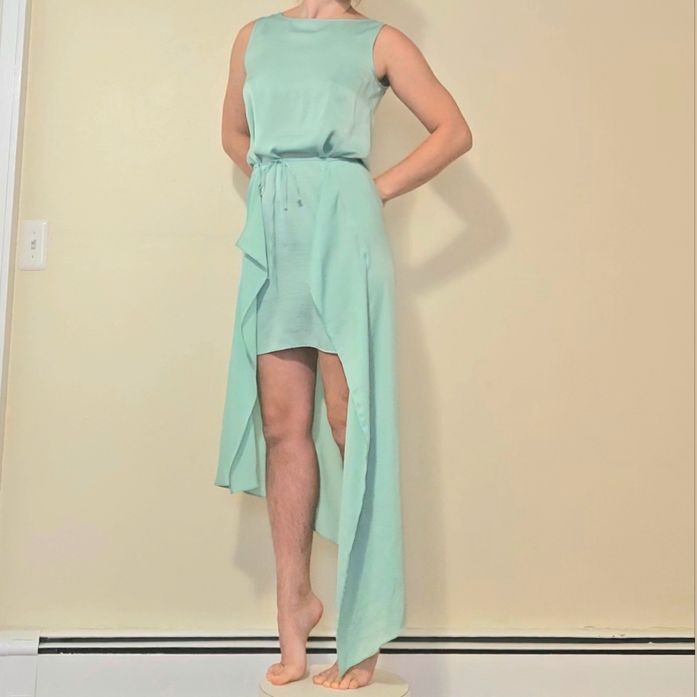 BCBGMAXAZRIA Asymmetrical Teal Dress